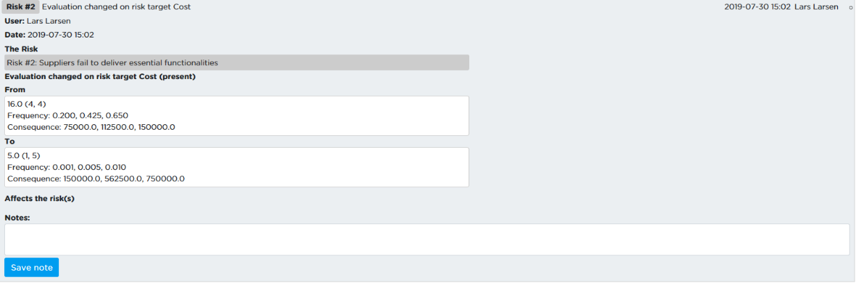 Detailed Log Entry view.