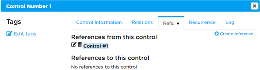 The references of a control.