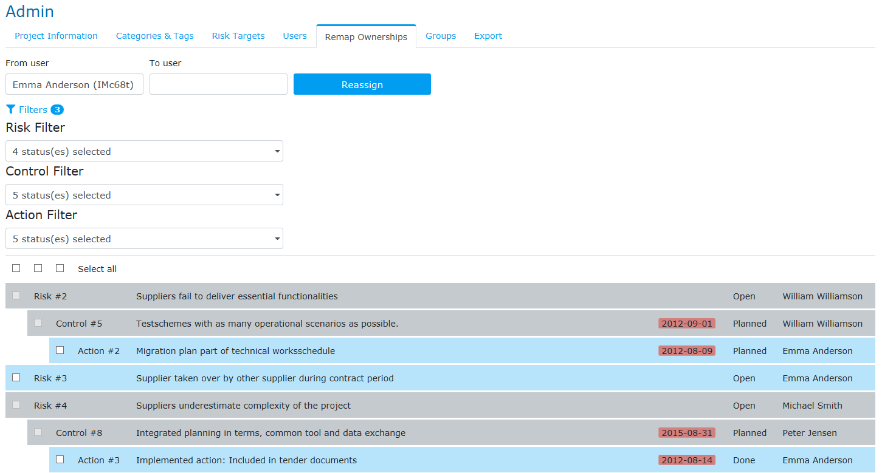 Remap Ownerships tab.