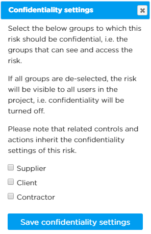 Confidentiality Settings.