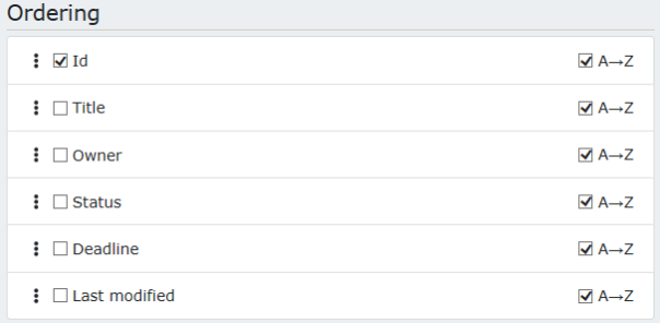 Actions Sorting.