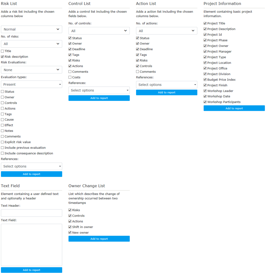 The List Tab in the Reports page.