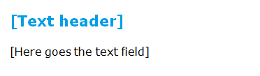 Output of the reporting element Text Field.