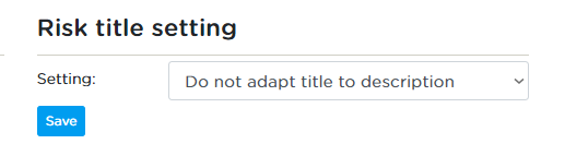 Risk Title setting