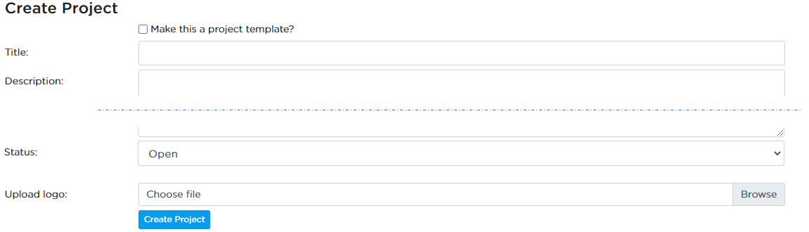 Template for creating a new project on the contract.